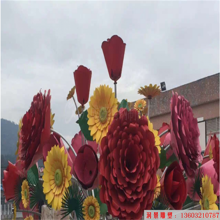 不锈钢花篮雕塑 广场花篮雕塑 景观花篮雕塑图片9