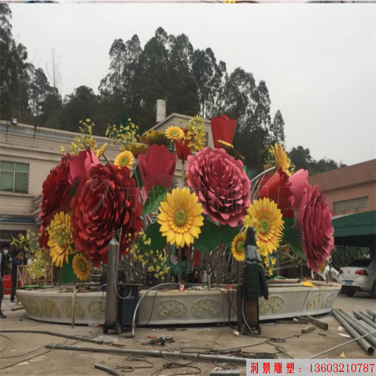 不锈钢花篮雕塑 广场花篮雕塑 景观花篮雕塑图片11